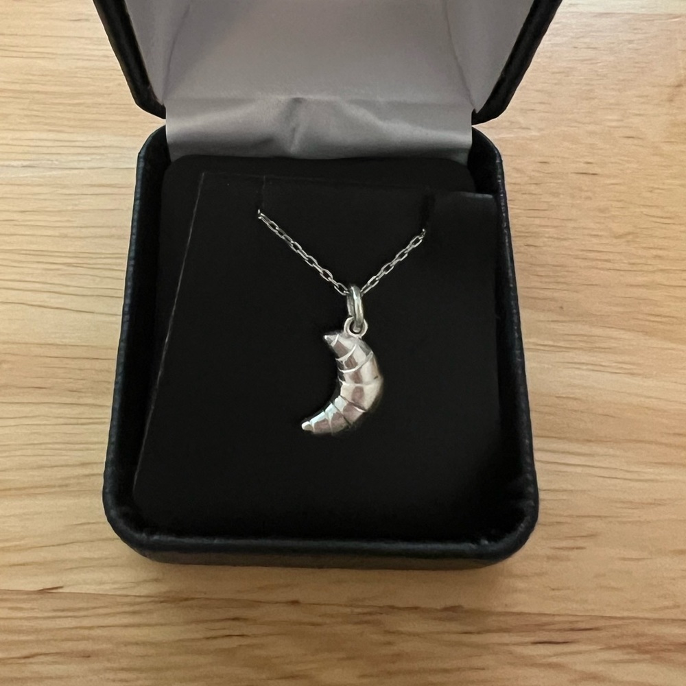 Silver Croissant Necklace